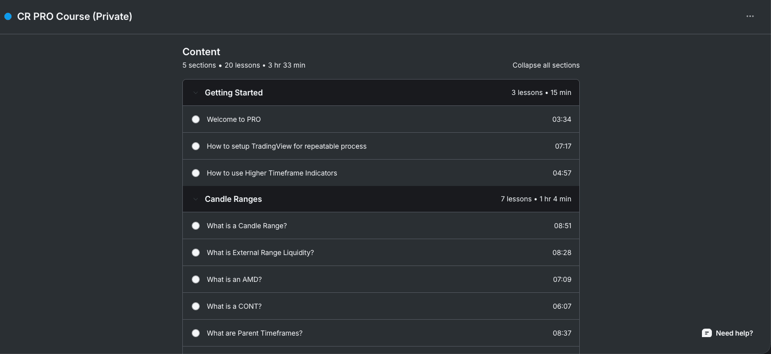CR PRO Course - 20 lessons